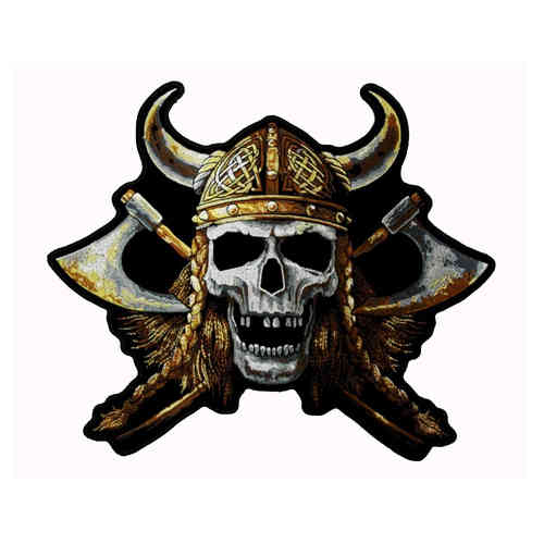 Viking Skull Rückenaufnäher/Backpatch