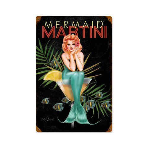 "Mermaid Martini" Blechschild - Metal Sign