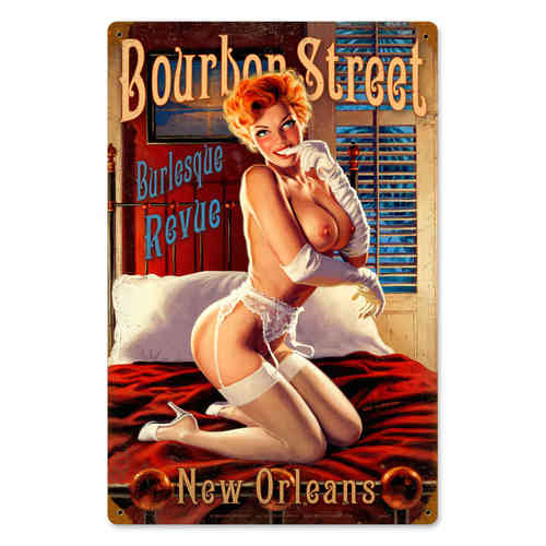 "Bourbon Street" Blechschild - Metal Sign