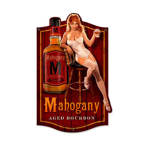 "Mahogany Bourbon" Blechschild - Metal Sign