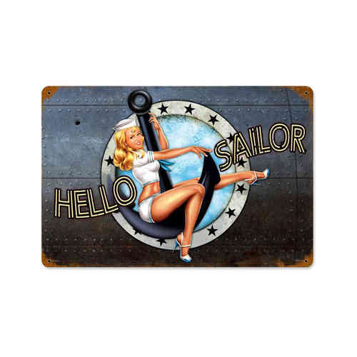 Hello Sailor Blechschild - Metal Sign