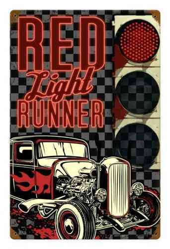 Red Light Runner Blechschild - Metal Sign
