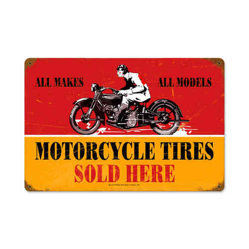 Motorcycle Tires Blechschild - Metal Sign