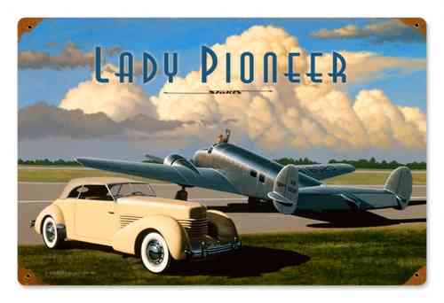 Lady Pioneer Blechschild - Metal Sign