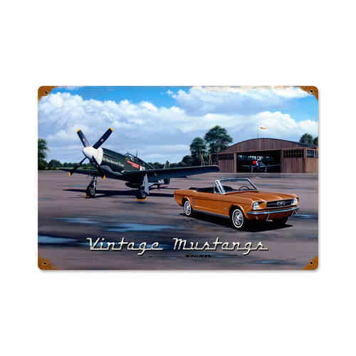 "Vintage Mustangs" Blechschild - Metal Sign
