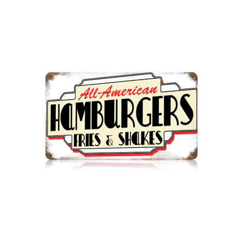 All American Hamburgers Blechschild - Metal Sign