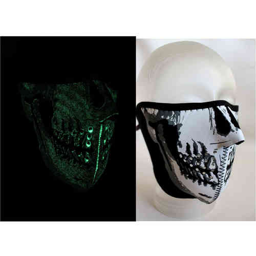 "Skull Face Glow" 1/2 Neopren Face Mask
