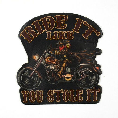 "Ride It Like You Stole It" Leather Patch - Echt Leder Aufnäher
