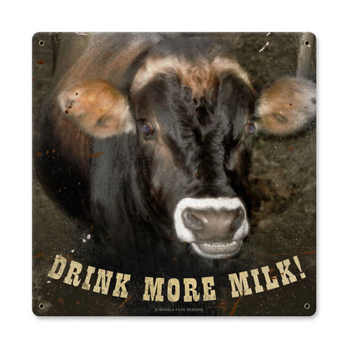 "Drink More Milk" Blechschild - Metal Sign