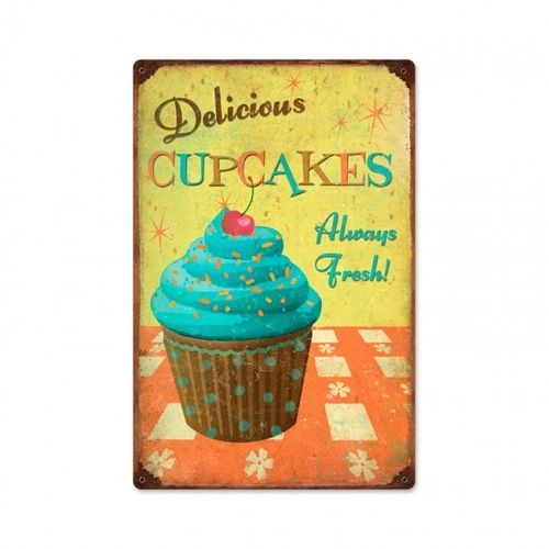 "Delicious Cupcakes" Blechschild - Metal Sign