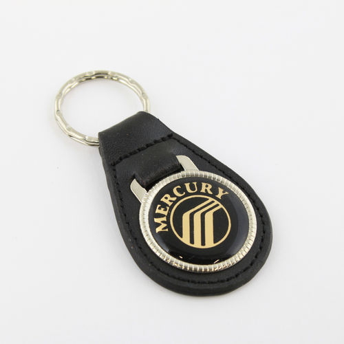 "Mercury Logo" Leather Keychain - Echt Leder Schlüsselanhänger