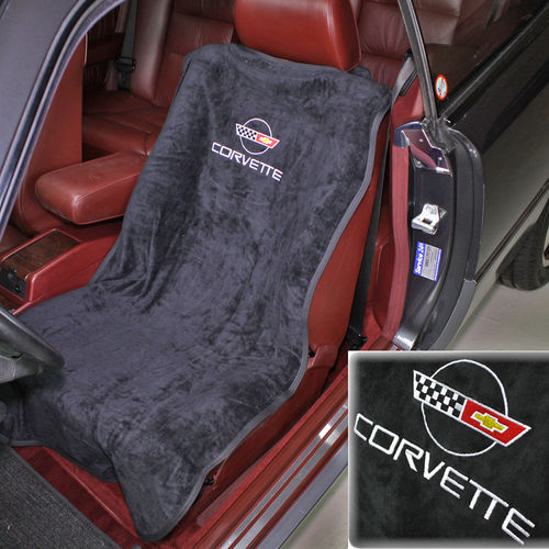 "Corvette C4 Black"  Seat Armour Towel - Sitzschoner