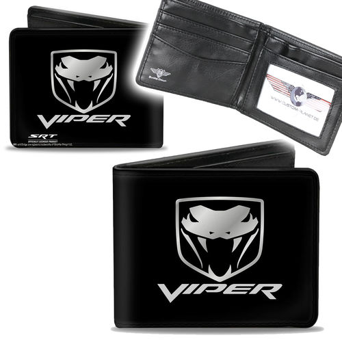 "Dodge Viper Black/ Silver Logo" Bi-Fold Wallet - Geldbörse
