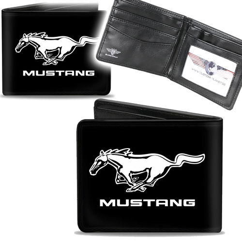 "Mustang Text Black White Logo" Bi-Fold Wallet - Geldbörse