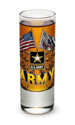 "ARMY Double Flag US" Shooter Shot Glass - Schnapsglas