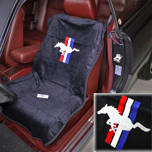 "Mustang Pony Black"  Seat Armour Towel - Sitzschoner