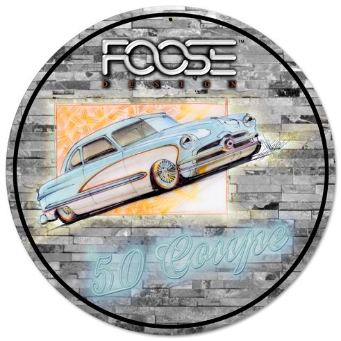 "FOOSE 50 Ford Coupe Blue and White" Blechschild - Metal Sign