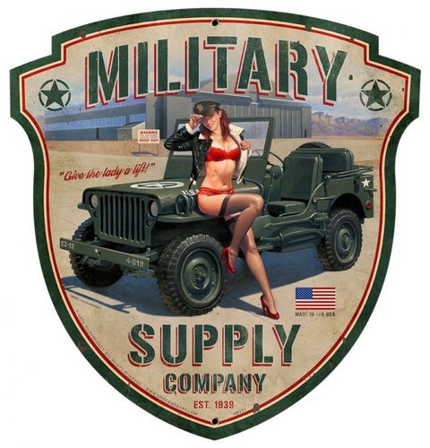 "Military Supply Shield" Blechschild - Metal Sign