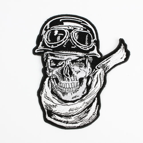 "Rider Skull Wearing Scarf, Helmet & Goggles" - Aufnäher/Patch