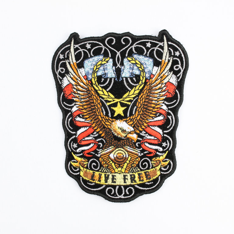 EAGLE FLAG Patch Aufnäher Aufbügler Biker Motorrad Rocker Adler Harley USA Club 