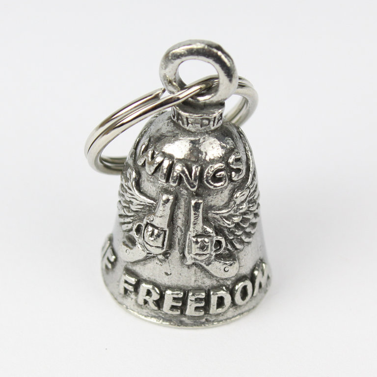 Biker Guardian Bell Glocke Glücksbringer Wings of Freedom Pistolen USA Anhänger 