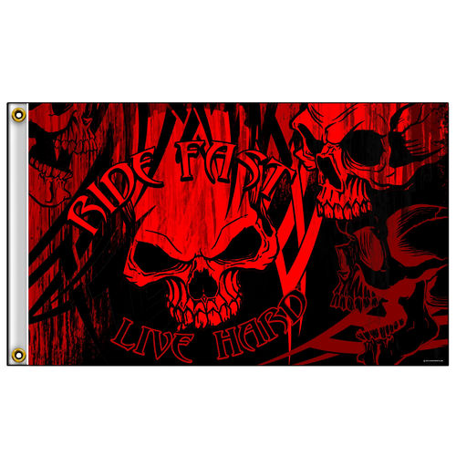 "Over The Top Skulls" Flag - Fahne