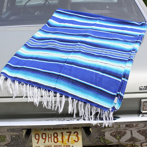 "BLUE" Serape Blanket - Mexikanische Decke
