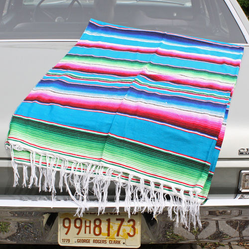 "TEAL" Serape Blanket - Mexikanische Decke