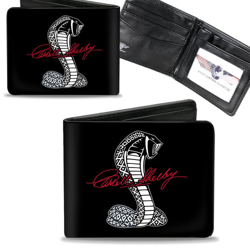 "Carroll Shelby Sript Cobra Black/White/Red" Bi-Fold Wallet - Geldbörse