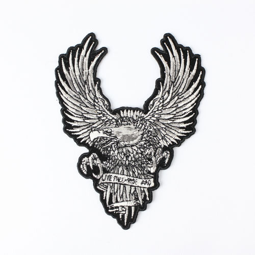 "Live Free Ride Hard White Subdued Eagle" - Aufnäher/Patch