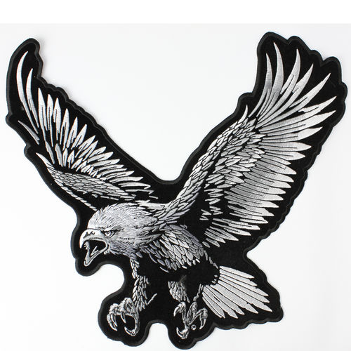 "Grey & Black Subdued Soaring Eagle" - Rückenaufnäher/Backpatch