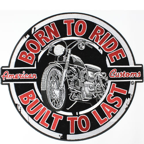 "Born To Ride Vintage Motorcycle" - Rückenaufnäher/Backpatch